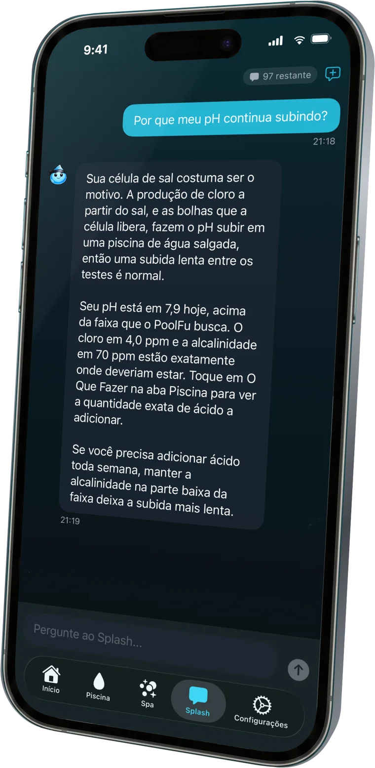 Pergunte ao Splash sobre sua piscina