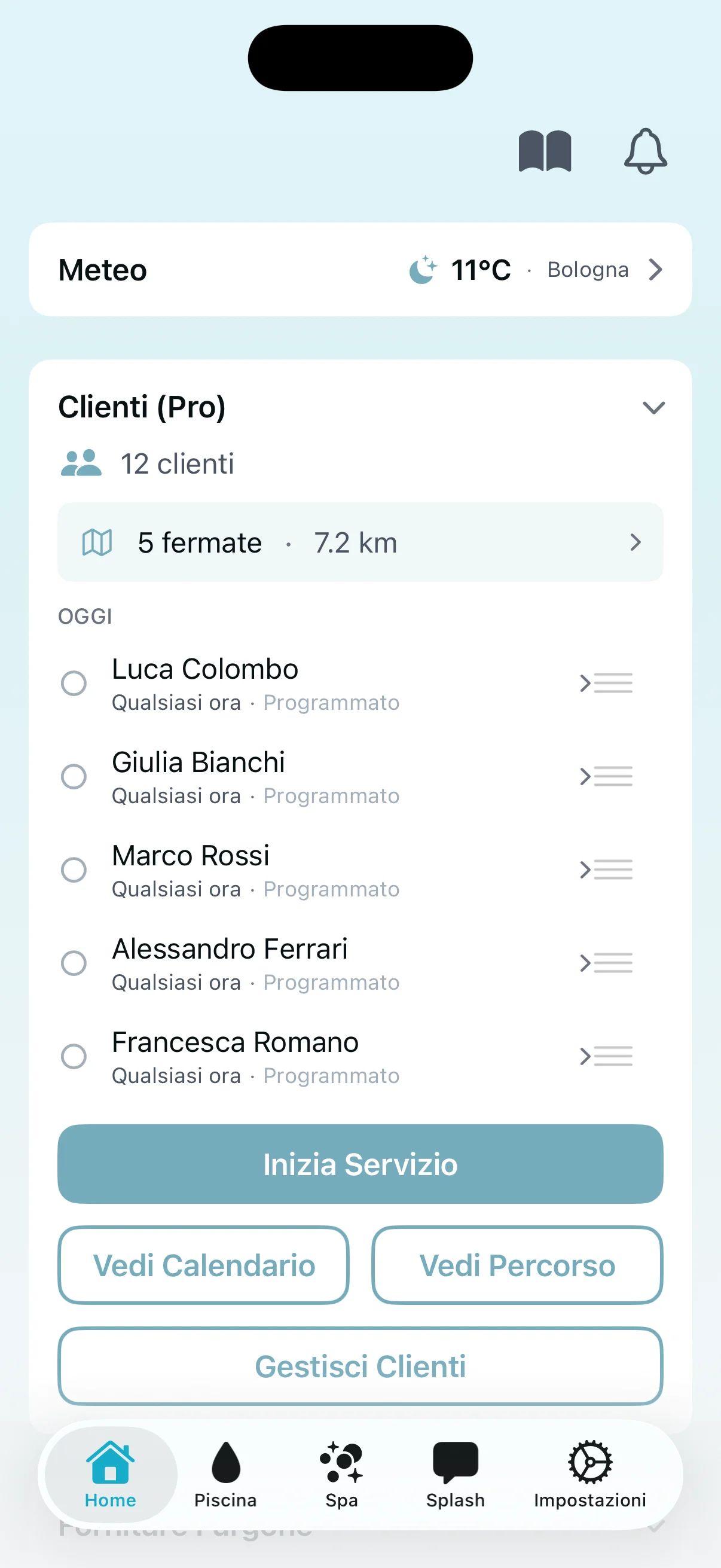 Dashboard gestione clienti