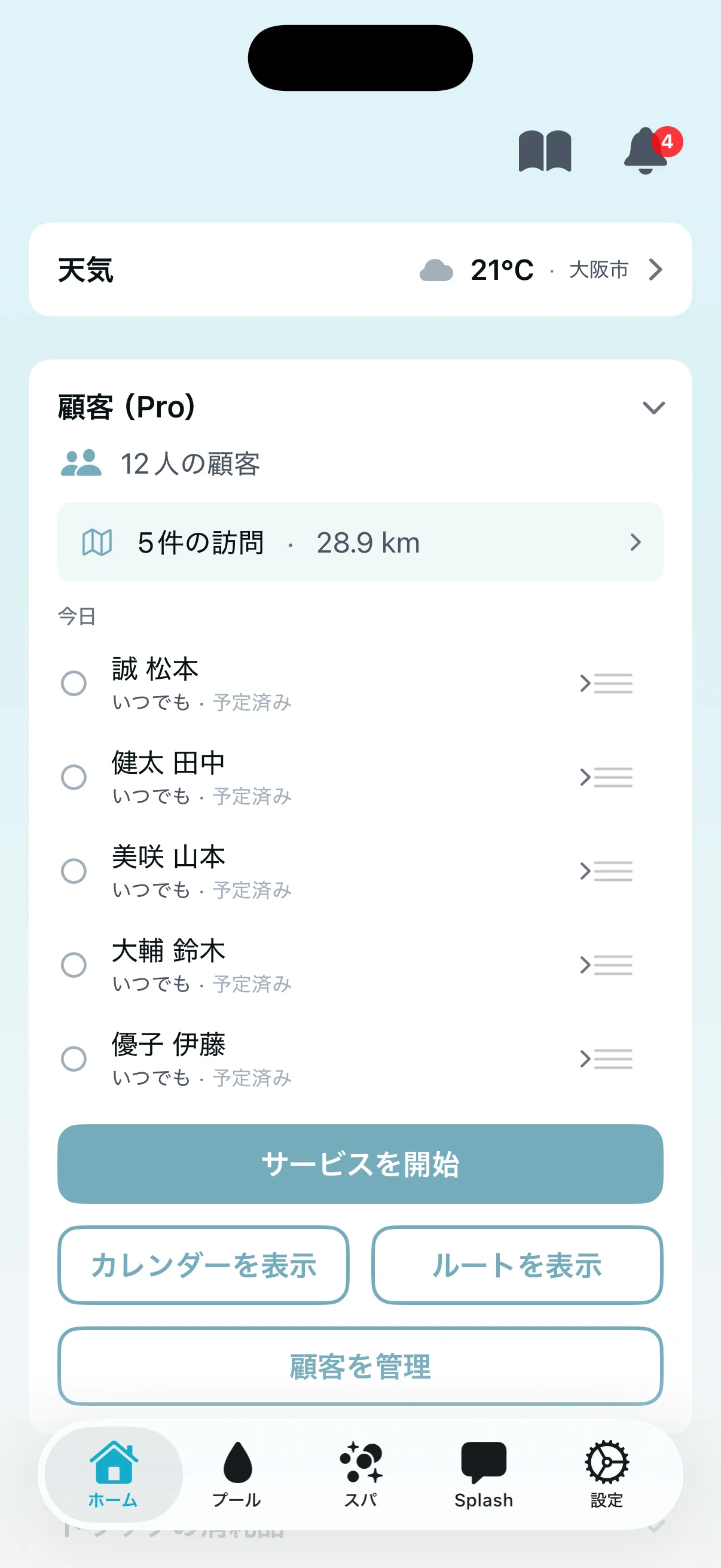 顧客管理ダッシュボード