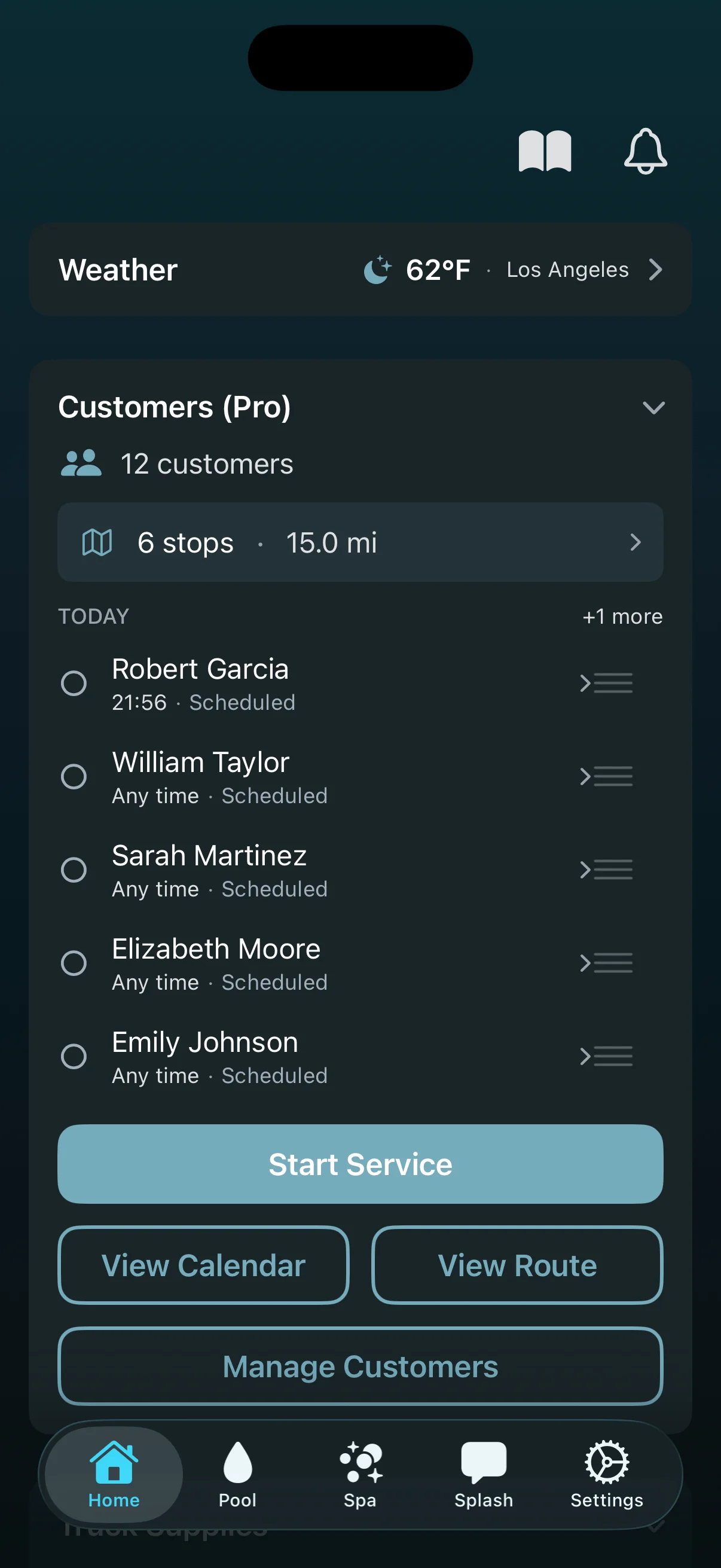 Customer management dashboard