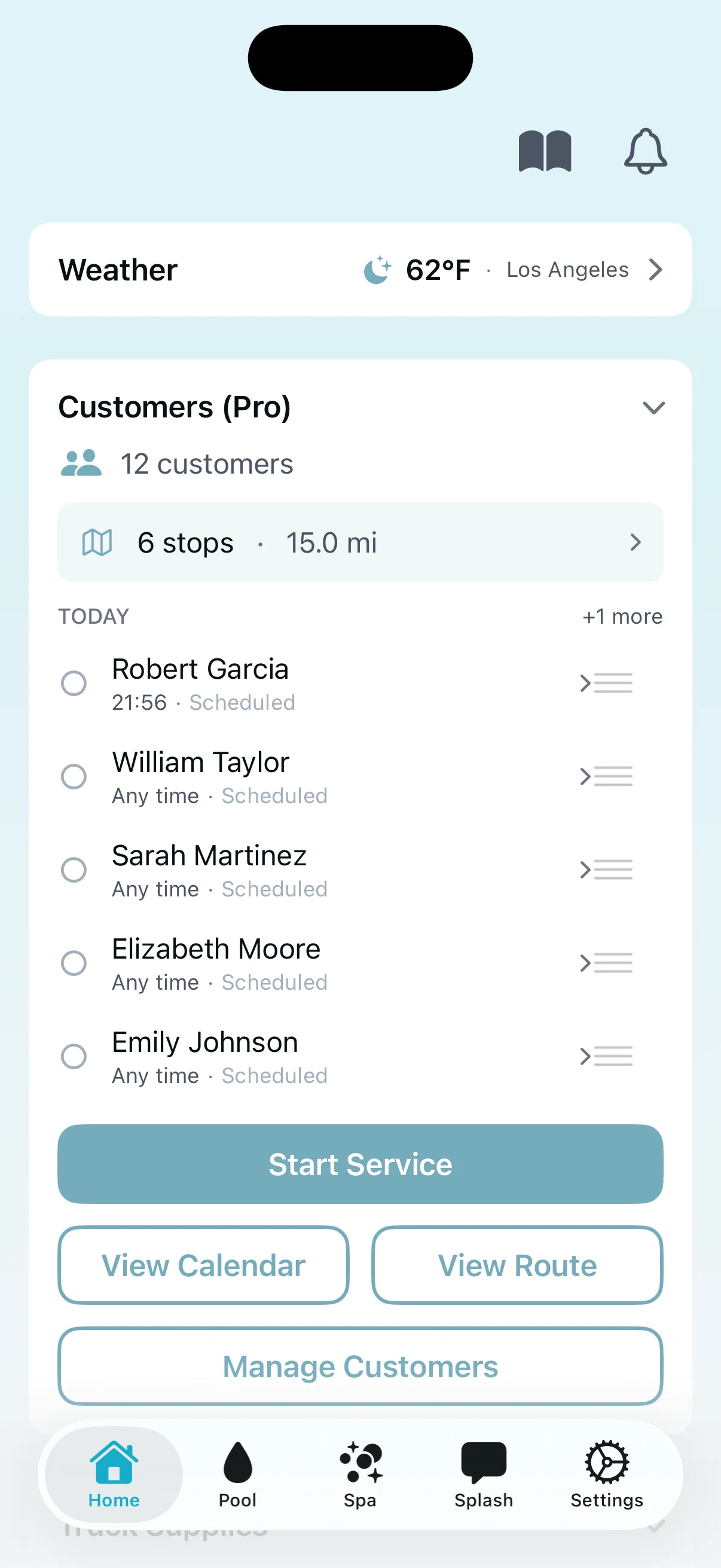 Customer management dashboard