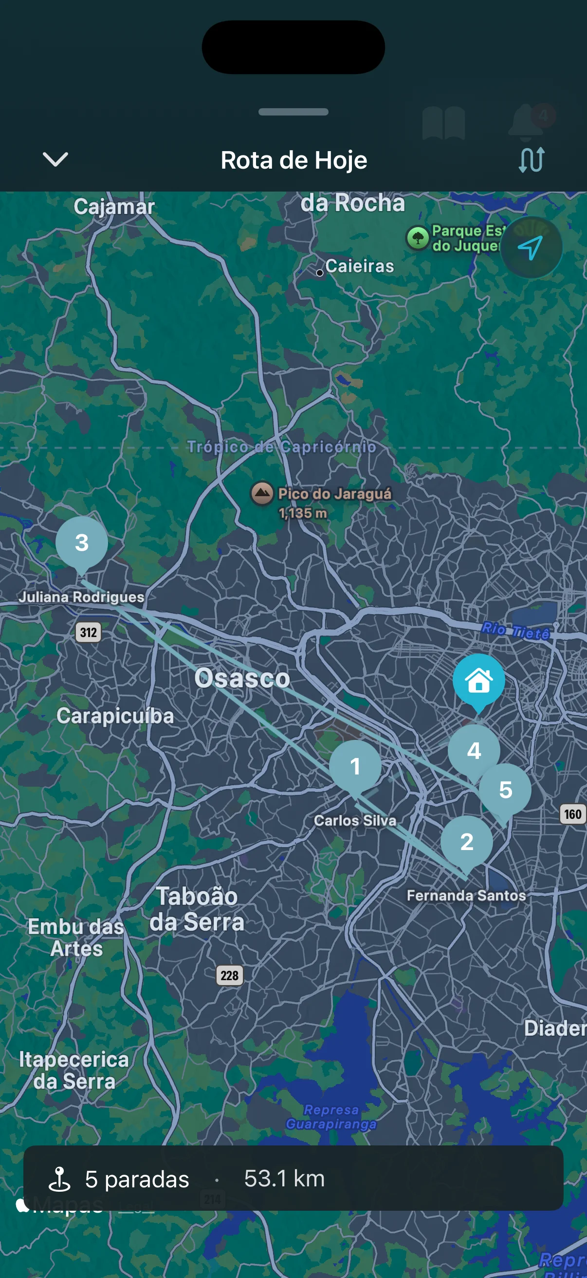 Fluxo de trabalho de serviço com cliente ativo